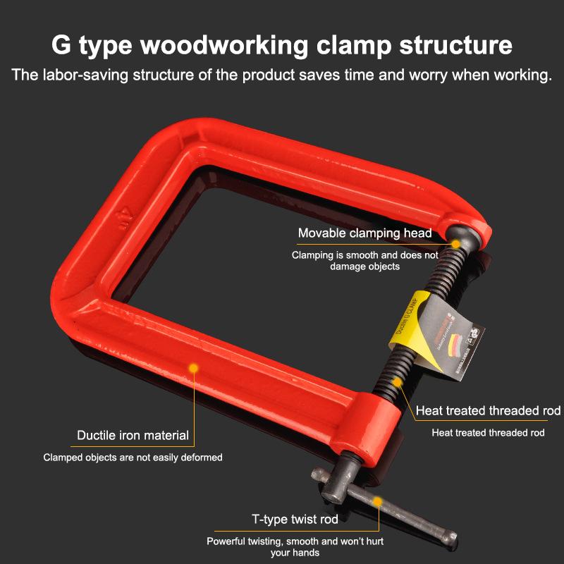 Woodworking Clamp - Grampo C de Alcance Profundo (G